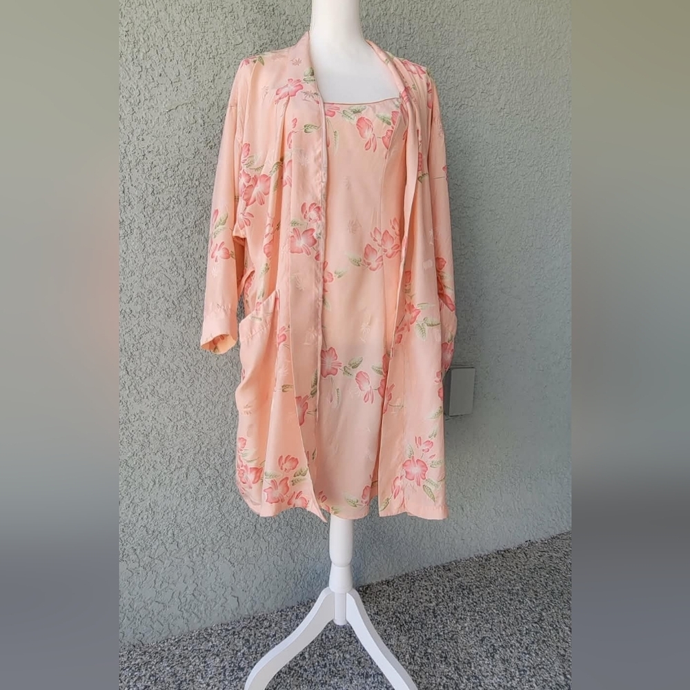 Silk Tommy Bahama Peach Floral Women's Robe